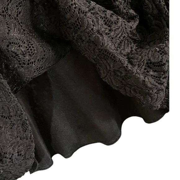 Charlotte Russe Y2K Black Lace Off The Shoulder Top L Retro Rockabilly Pinup - Picture 7 of 9